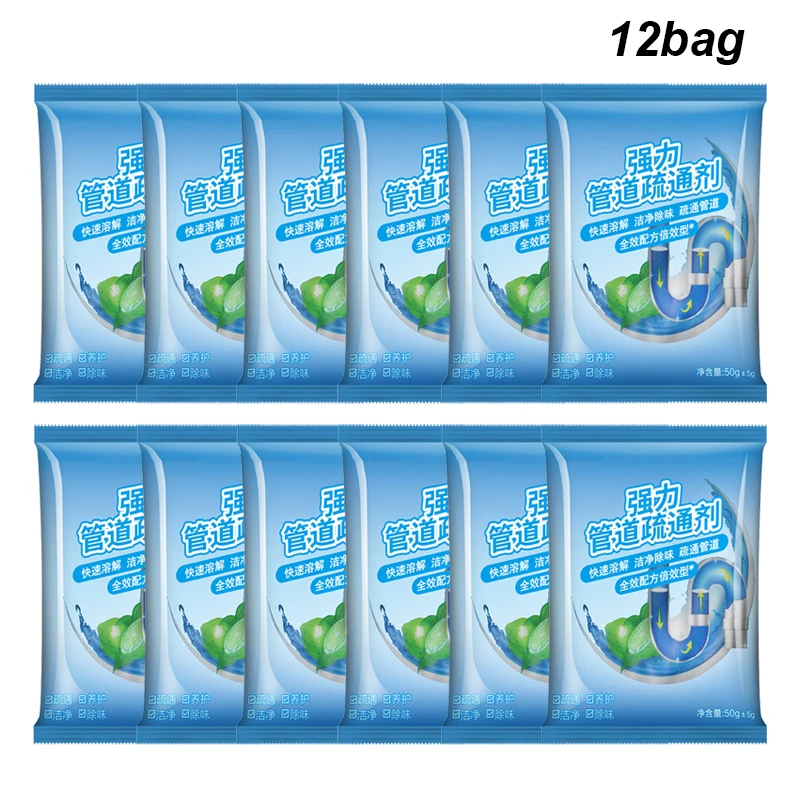 Pipe Freeze Spray - 12bags Household drain cleaner deodorant kitchen
